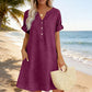 🎉✨HOT SALE🏝️👗Women's V-Neck Tunic Dress – Relaxed Fit, Pockets & Breathable