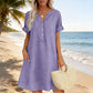 🎉✨HOT SALE🏝️👗Women's V-Neck Tunic Dress – Relaxed Fit, Pockets & Breathable