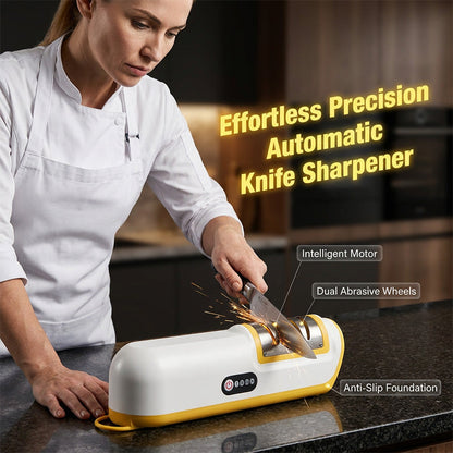 🥳2026 HOT SALE🥳💞50K+ SOLD! 🔪⚡ 50% OFF! 🌟Automatic Knife Sharpener – dual-stage coarse & fine, 3 speed settings, restores razor-sharp edges in seconds. Effortless precision! 🛡️💪