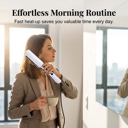 💅 LIMITED TIME 50% OFF! 🌸2-in-1 Hair Straightener and Curler with Negative Ionic Care