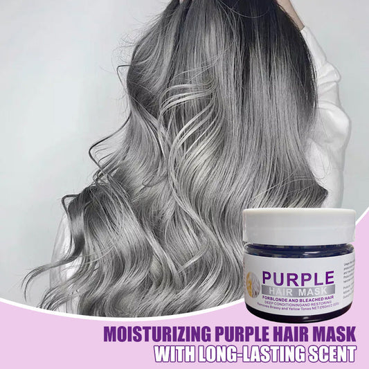🥳2026 HOT SALE🥳💞50K+ SOLD!💜✨ 50% OFF! Moisturizing Purple Hair Mask – Neutralises brassiness, boosts blonde & grey vibrancy. Deep hydration + lasting scent. Fade‑proof care! 🦋🌸