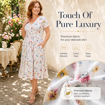 🥳2026 HOT SALE🥳💞50K+ SOLD!🔥🏠 50% OFF! ✨Women's V-Neck Floral Print Dress with Twist Waist