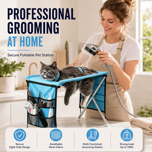 🐾 2026 Sale — Over 24 500 Sold!🌟 2‑in‑1 Foldable Pet Grooming Bed
