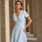 💖LAST DAY SALE ONLY ￡12.99!! 👗Top Pick - V-Neck Eyelet Dress with Scallop Trim – Lightweight & Romantic for Garden Parties or Brunch 🌿