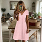 💖LAST DAY SALE ONLY ￡12.99!! 👗Top Pick - V-Neck Eyelet Dress with Scallop Trim – Lightweight & Romantic for Garden Parties or Brunch 🌿