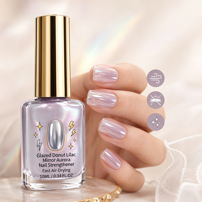 💅⏳LAST DAY SALE ONLY ￡7.99!!✨ 50% OFF! 💜 Lilac Glossy Mirror Nail Strengthener – Fast Air-Dry, Chip-Resistant & Long-Lasting Aurora Finish-D