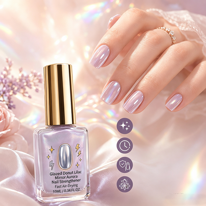 💅⏳LAST DAY SALE ONLY✨ 50% OFF! 💜 Lilac Glossy Mirror Nail Strengthener – Fast Air-Dry, Chip-Resistant & Long-Lasting Aurora Finish