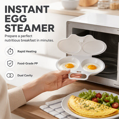🥳Last Day Buy 1 Get 1 Free Special Price:£7.99!!✨Microwave Egg Poacher with Lid & Handle