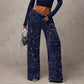 🛍️🍂LAST DAY SALE 70% OFF👍✨Women's Glitter Fashion Adjustable Drawstring Slimming Elastic Waist Straight-Leg Pants-Q