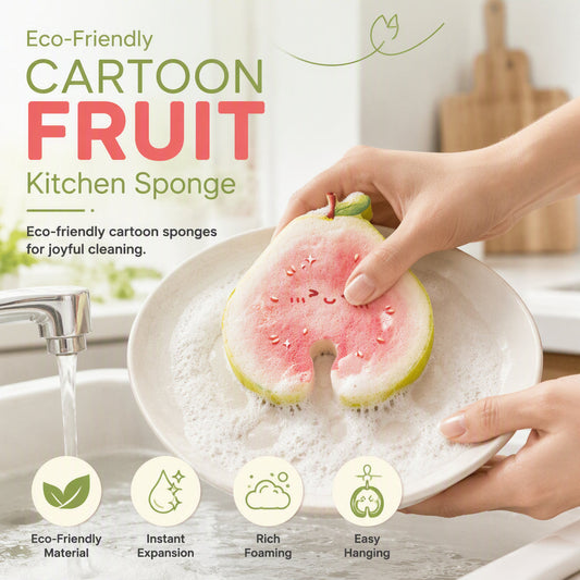 ⏳🔥LIMITED-TIME 50% OFF! ⏰🍓 Cute Fruit Shaped Dishwashing Sponge Scrubber ✨-Q