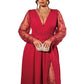 🥳2026 HOT SALE💞💥50% OFF! 🌸 Women’s Elegant V Neck Lace Patchwork Maxi Dress – Elegant Feminine Style With Romantic Lace Details