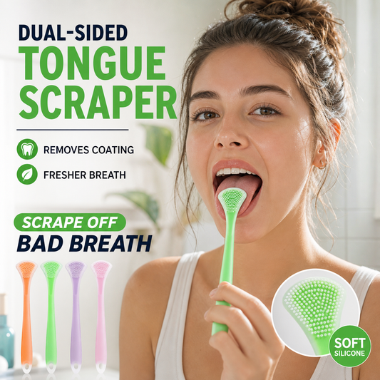 🥳LAST DAY SALE ONLY￡9.99!!💞50K+ SOLD! 🔍Clean Tongue Instantly! No-Gag 3-in-1 Silicone Scraper