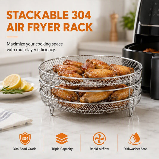 💥2026 HOT SALE💞50K+ SOLD! ✨ 50% OFF!💥Stackable Stainless Steel Air Fryer Rack