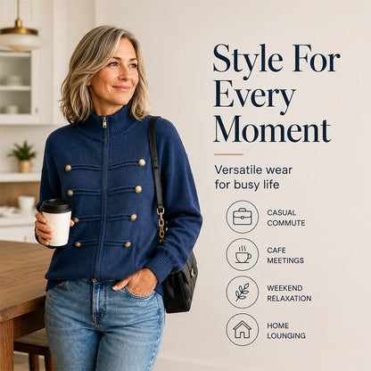 🎁2026 New Arrivals💥50% OFF! ✨ Women’s Double-Zip Sweater Jacket – Effortless Style for Every Day-Q