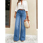 🎁2026 New Arrivals💥👖 Polished Denim Comfort | Women's High-Rise Stretch Straight-Leg Jeans with Washed Finish-Q