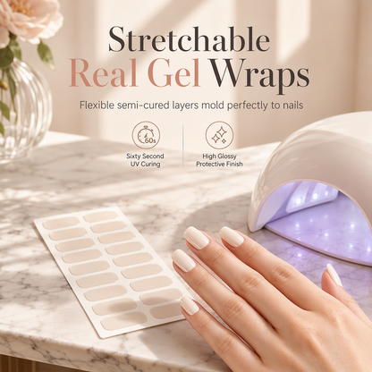 🥳2026 HOT SALE🥳💞50K+ SOLD! 🌸 50% OFF NOW! 🌸Solid Color Semi-Cured Gel Nail Strips Kit