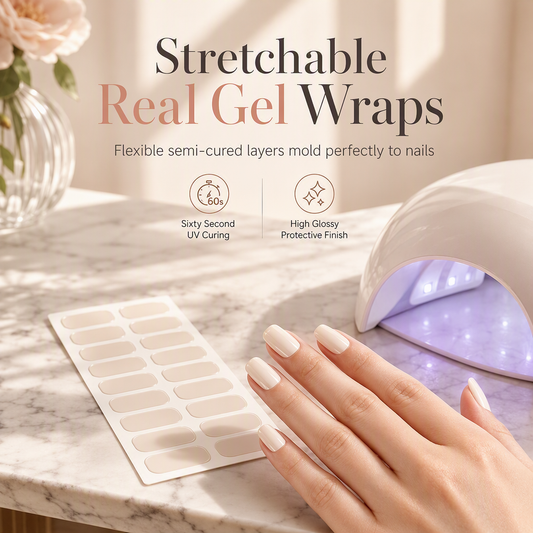 🥳2026 HOT SALE🥳💞50K+ SOLD! 🌸 50% OFF NOW! 🌸Solid Color Semi-Cured Gel Nail Strips Kit