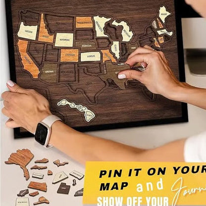 🥳2026 HOT SALE🥳💞50K+ SOLD! 🌟50% OFF💥3D Wooden Travel Map Puzzle