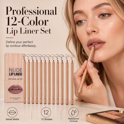 🥳2026 HOT SALE🥳💞50K+ SOLD! 💕✨ 50% OFF!💄12-Shade Matte Lip Liner Set for Defined Everyday Looks
