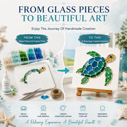 🥳2026 HOT SALE🥳💞50K+ SOLD! 💕limited time offer only￡9.99✨ 50% OFF!🎀DIY Sea Glass Ocean Mosaic Art Kit