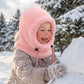 🖤Black Friday Hot Sale 50% OFF♟️Kids Fleece Balaclava Hat, Windproof Thermal One Piece Hood Scarf, Adjustable Drawstring Full Face Neck Warmer for Boys Girls, Winter Outdoor Ski Cycling Hat