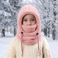 🖤Black Friday Hot Sale 50% OFF♟️Kids Fleece Balaclava Hat, Windproof Thermal One Piece Hood Scarf, Adjustable Drawstring Full Face Neck Warmer for Boys Girls, Winter Outdoor Ski Cycling Hat