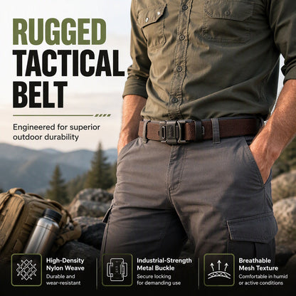 🎁2026 New Arrivals💥Last Day Sale 50% Off💥Rugged Outdoor Woven Tactical Belt with Metal Buckle