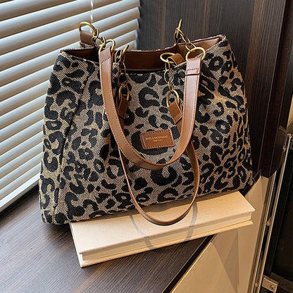 🎁2026 New Arrivals💥Last Day Sale 50% Off💥Large Capacity Tote Bag with Leopard Print-B