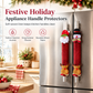 🎅Christmas Burlap Refrigerator Door Handle Covers Holiday Kitchen Appliance Protectors for Microwave and Fridge