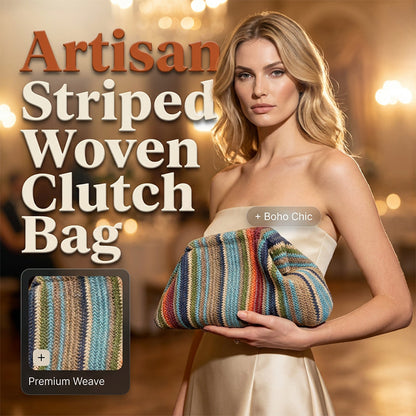 🎁2026 New Arrivals💥Last Day Sale 50% Off💥Women's Woven Stripe Clutch Bag