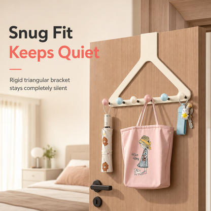 🖤Black Friday Hot Sale 50% OFF♟️Cream Over the Door Hook Organizer Rack Heightened and Reinforced Punch Free Heavy Duty Coat Hat and Bag Hanging Rack for Bedroom