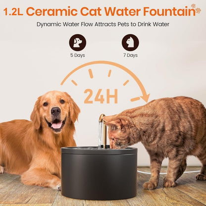 💥2026 HOT SALE💞50K+ SOLD! ✨ 50% OFF!💥Ceramic Pet Water Fountain with Faucet