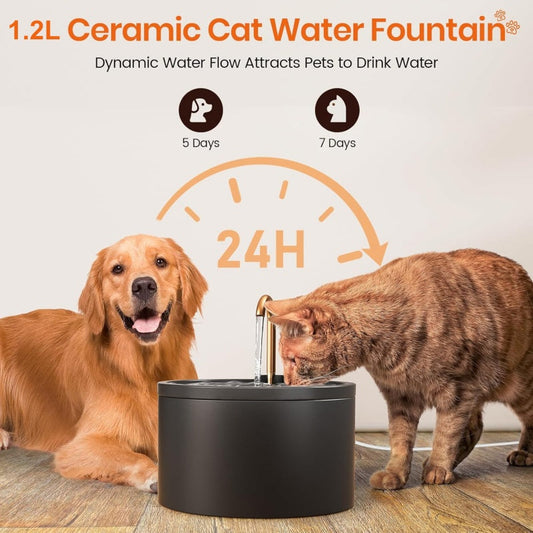 💥2026 HOT SALE💞50K+ SOLD! ✨ 50% OFF!💥Ceramic Pet Water Fountain with Faucet