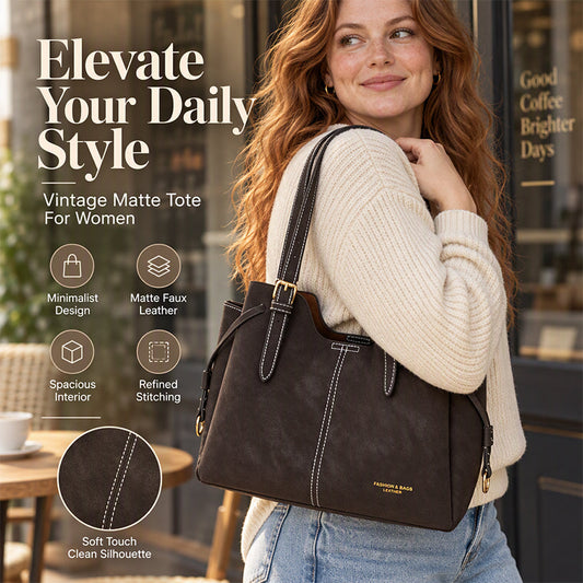 🖤Black Friday Hot Sale 50% OFF♟️Retro Frosted PU Leather Tote Bag 💼